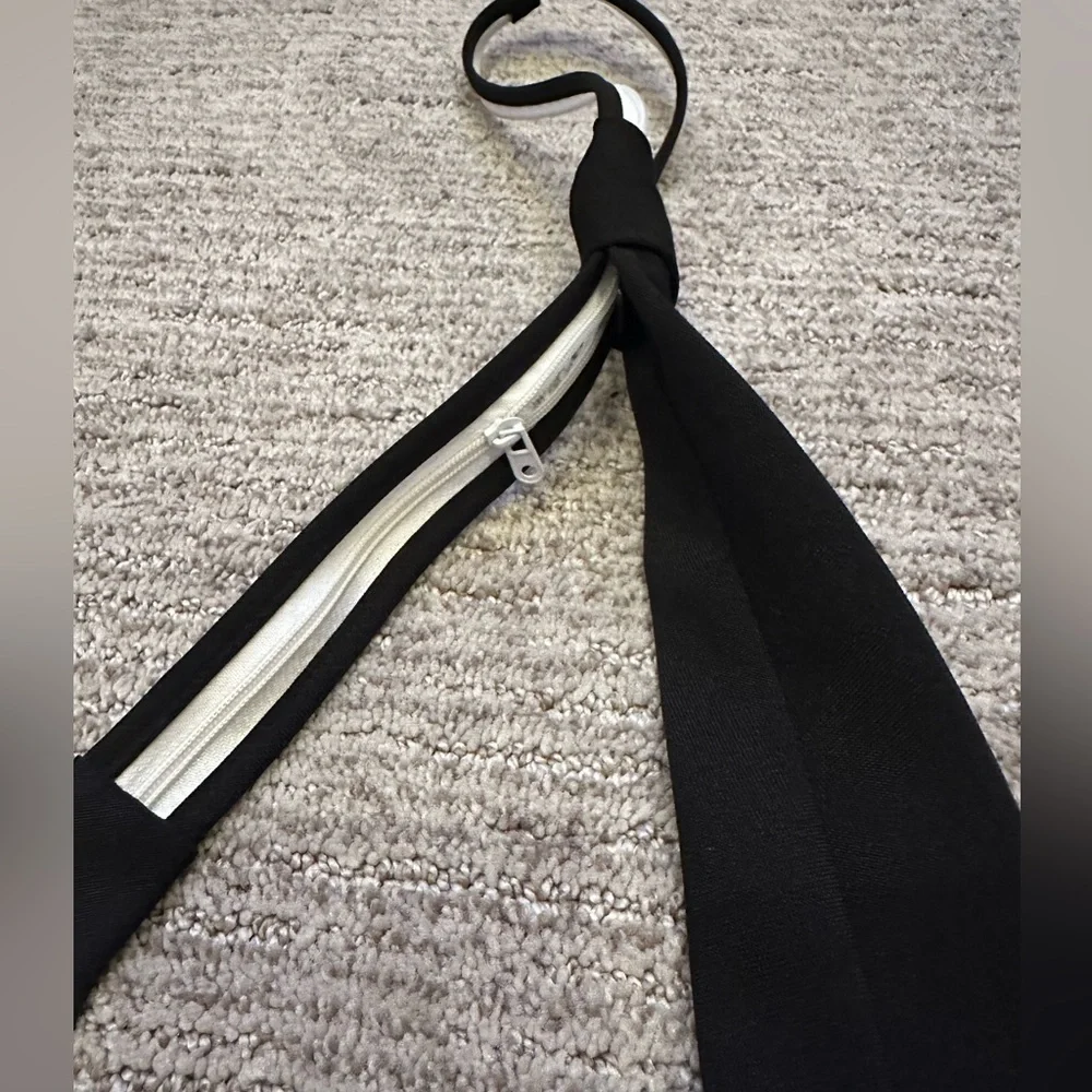 Classic Black Zipper Necktie